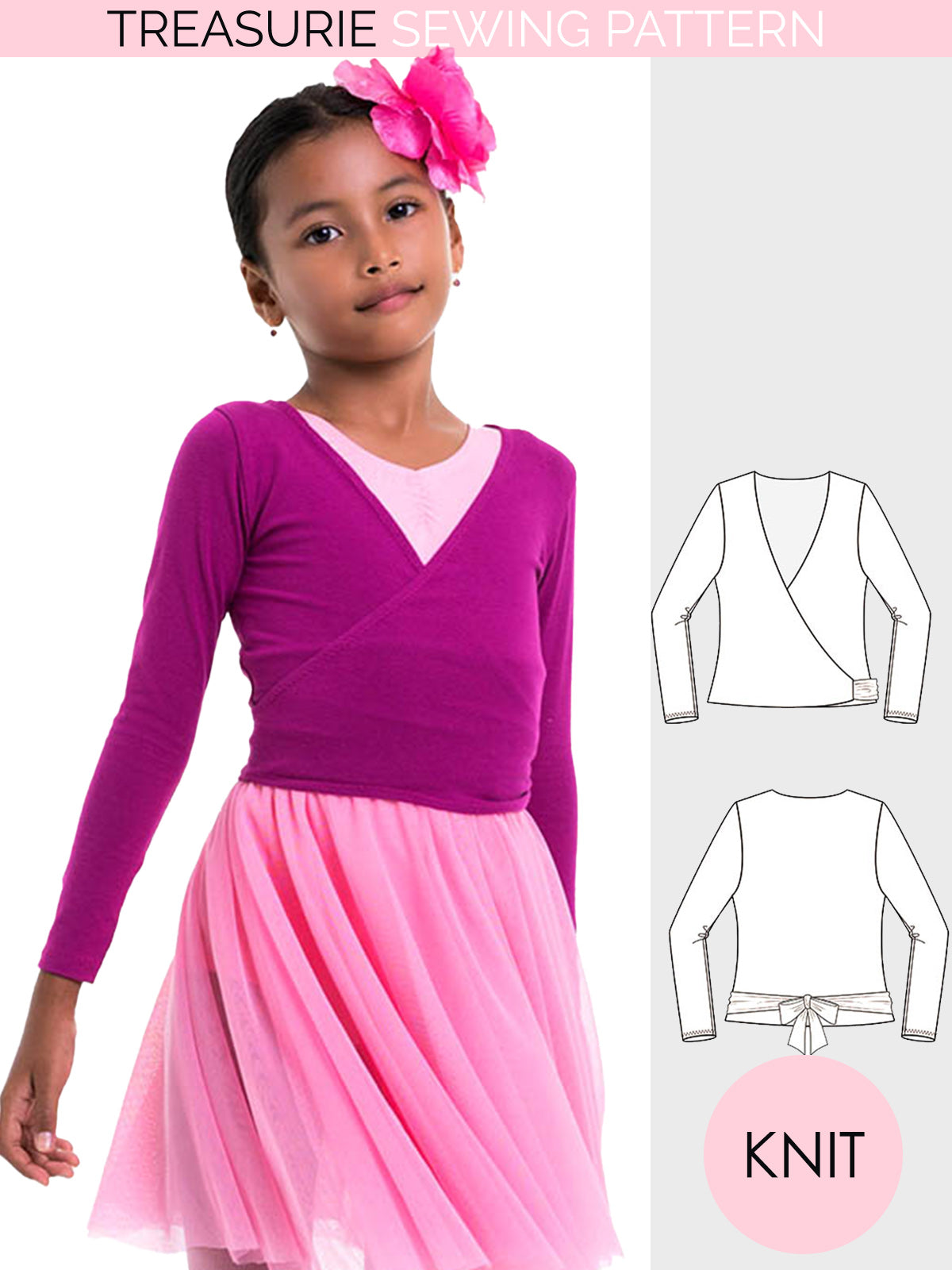 Girls wrap top pattern (s509) – TREASURIE - Main Image