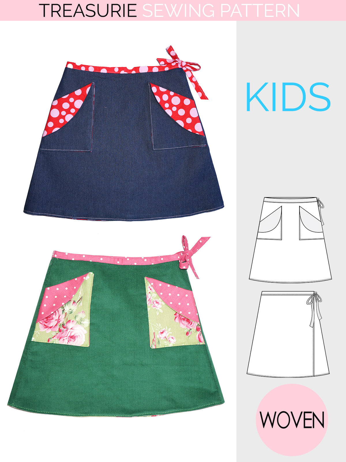 Madison Wrap Skirt Sewing Pattern – TREASURIE - Main Image