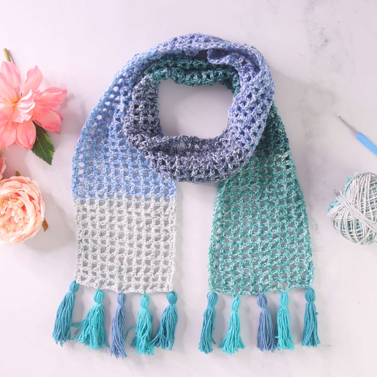 Summer Scarf Crochet Pattern – TREASURIE
