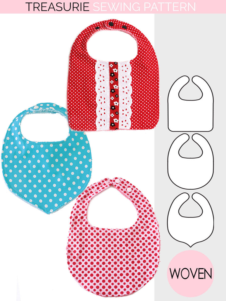 3-basic-bibs-sewing-pattern-treasurie for Free Printable Baby Bib Pattern 3 Basic Bibs Sewing Pattern – TREASURIE for Free Printable Baby Bib Pattern