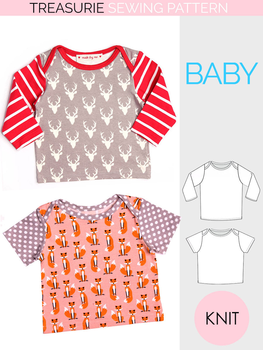 Baby Tshirt Pattern - Overlapped – TREASURIE baby-tshirt-pattern-overlapped-treasurie