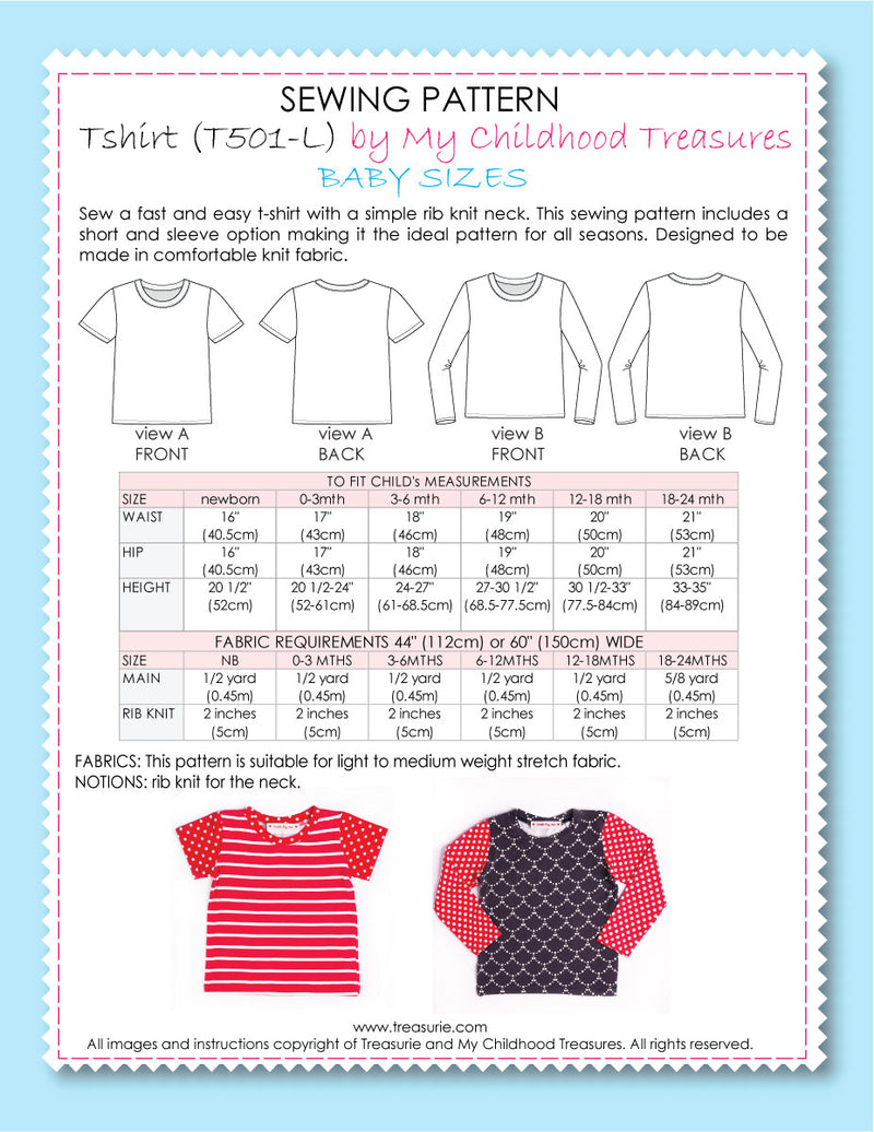 T-Shirt - BABY Semi Fitted (T501-L)  (0-24 Months)