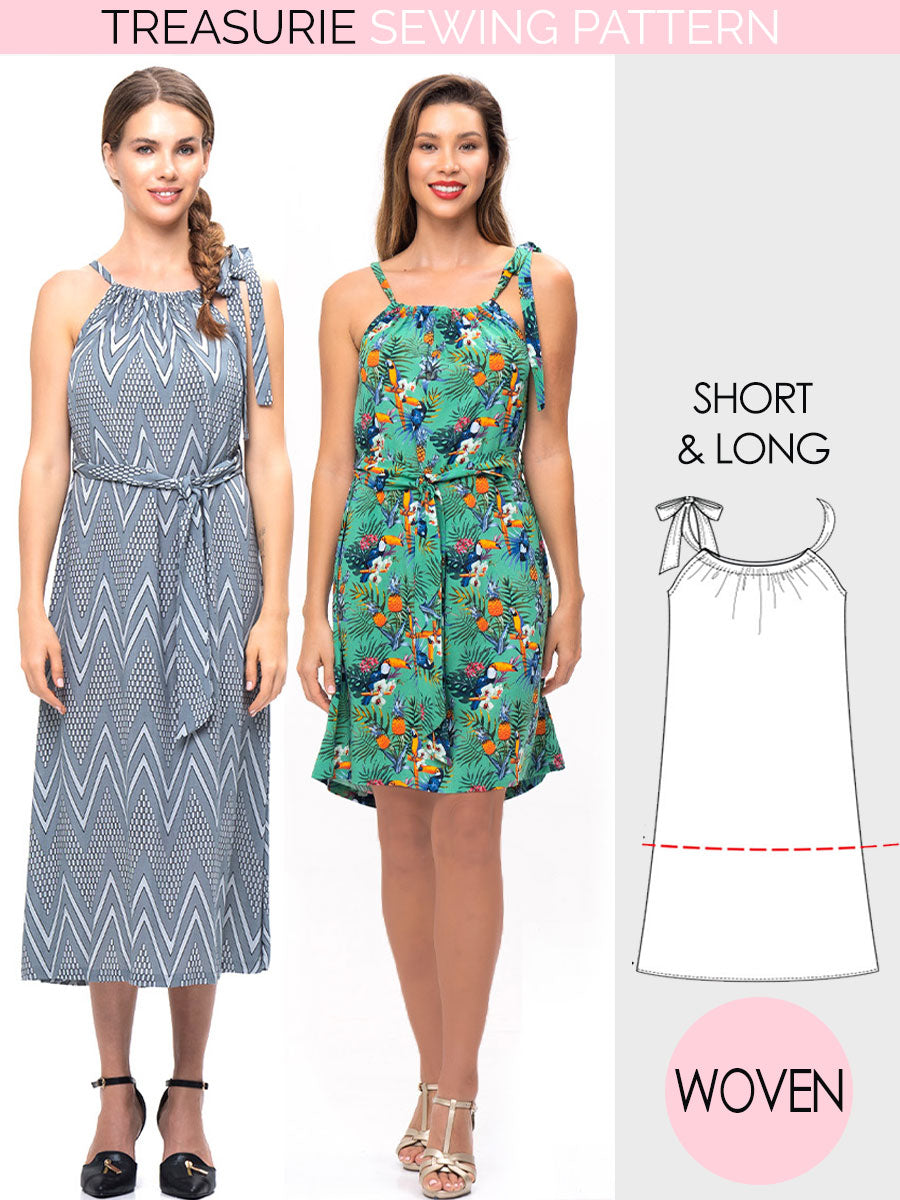 Womens Dress Pattern - Pillowcase Style W17-L TREASURIE Womens Dress Pattern - Pillowcase Style W17-L TREASURIE