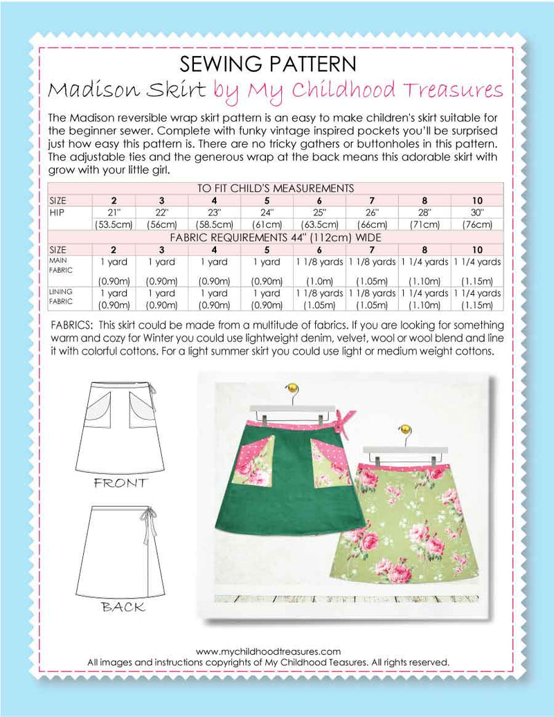 Madison Wrap skirt sewing pattern by MCT
