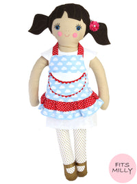 18" doll clothes patterns  - APRON (D1302)