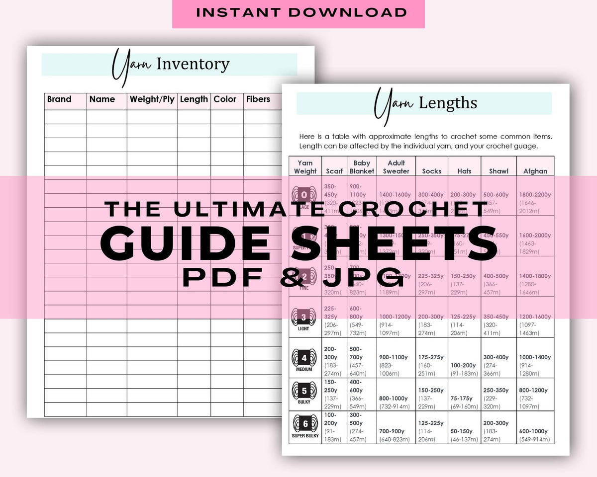 Crochet Reference Sheets