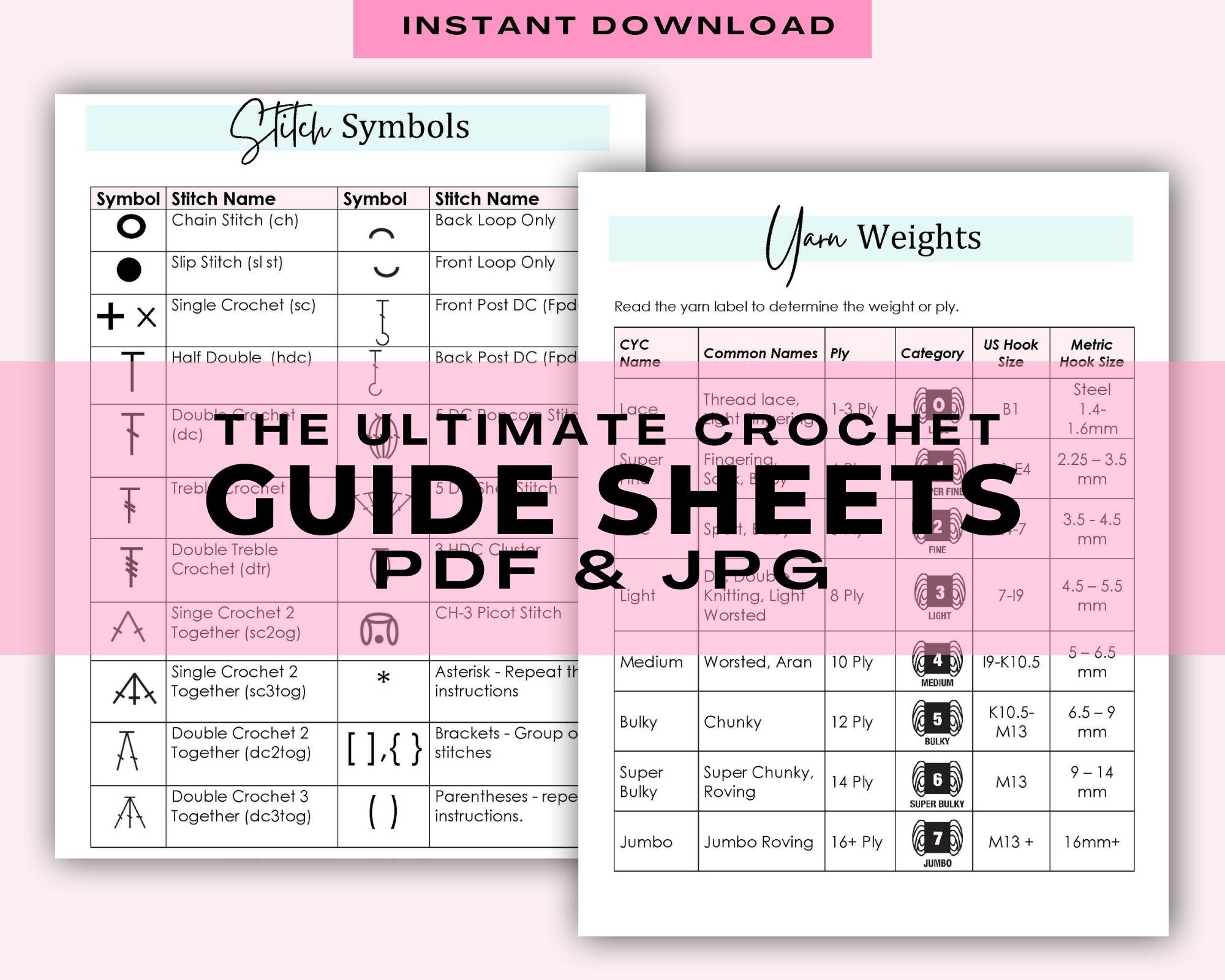 Crochet Reference Sheets