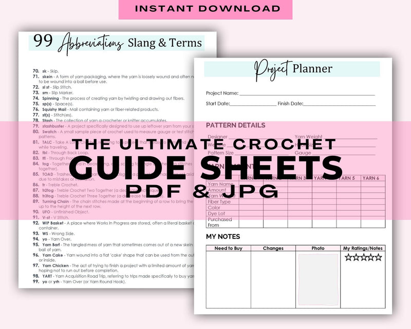 Crochet Reference Sheets