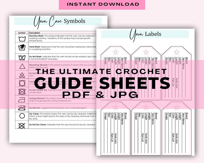 Crochet Reference Sheets