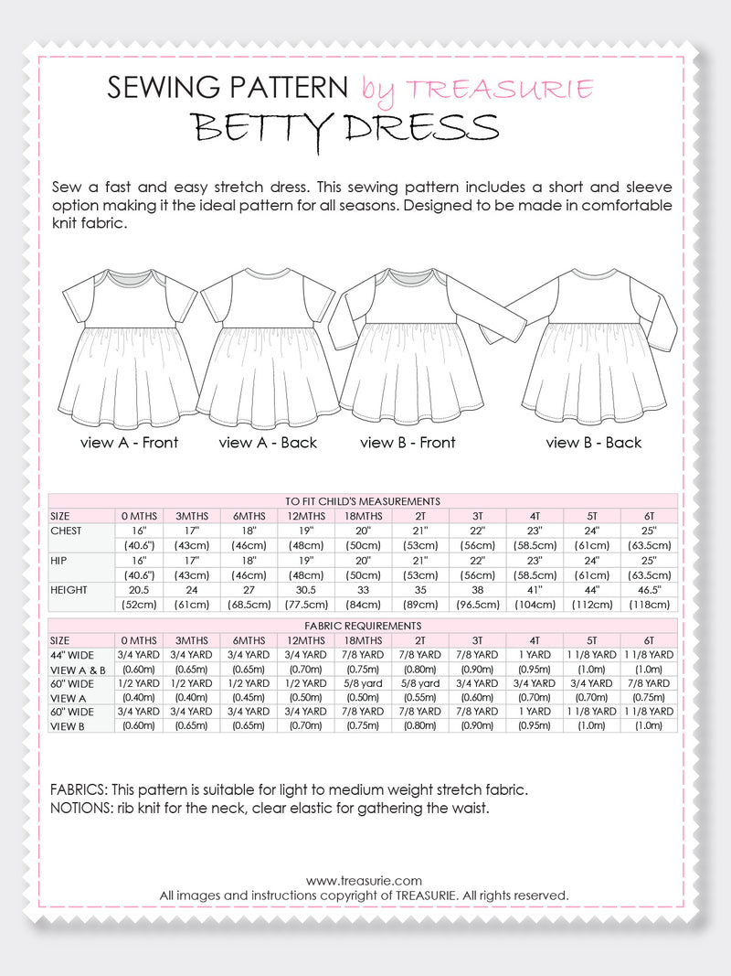 BETTY - Girls Dress Patterns (0-6T)