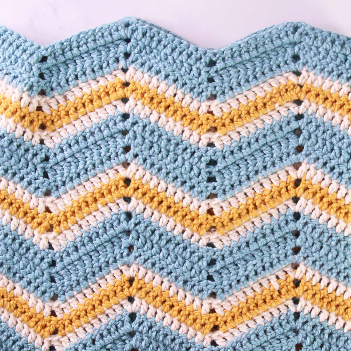 close up of chevron stitch crochet