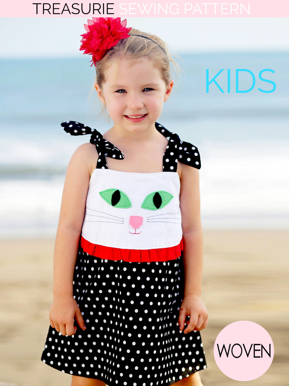 girls cat dress sewing pattern