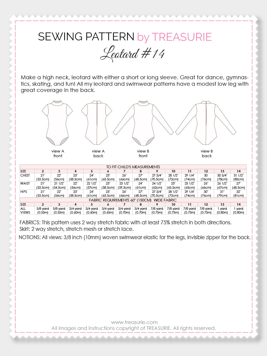 high neck leotard pattern girls