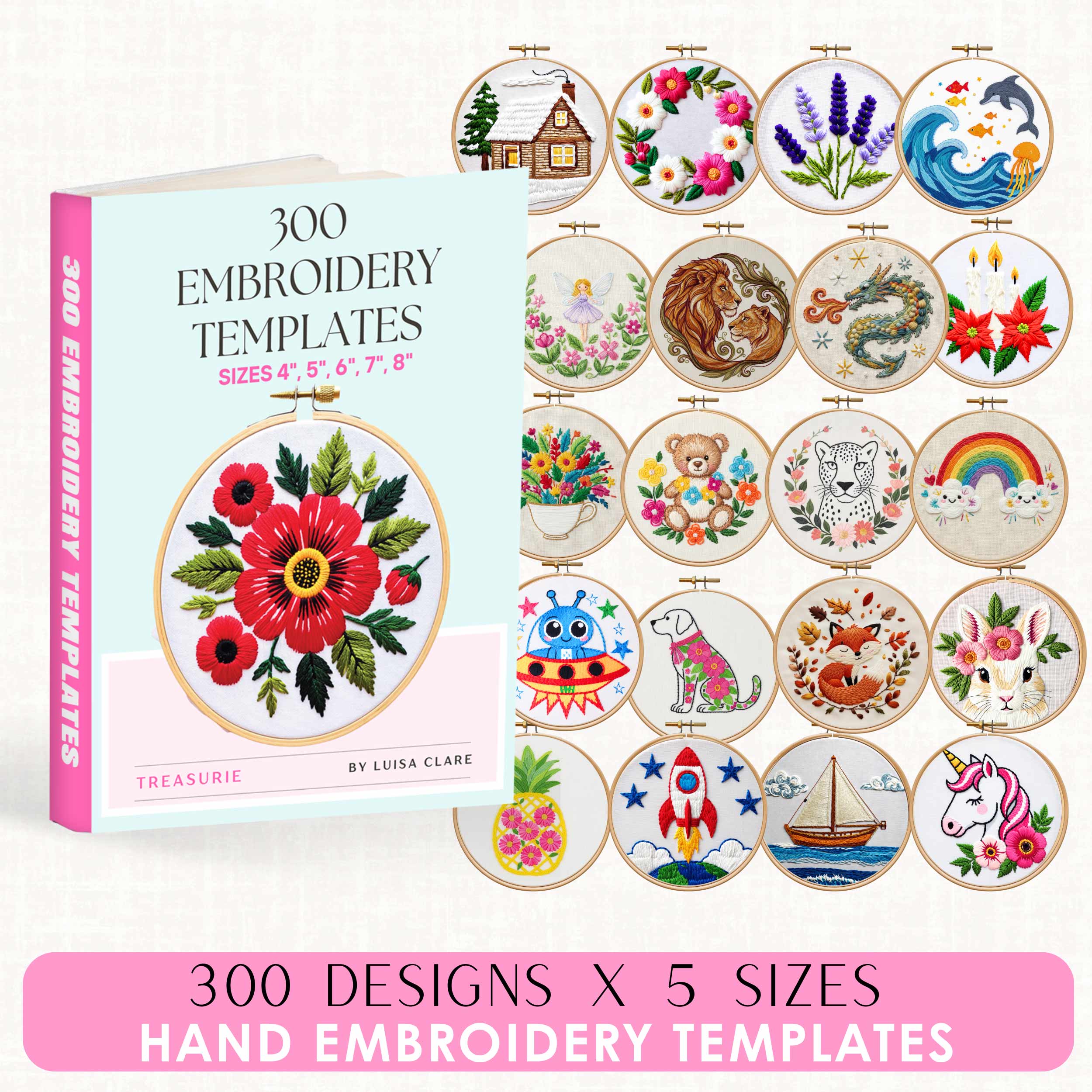 300 Printable Embroidery Templates Bundle – TREASURIE