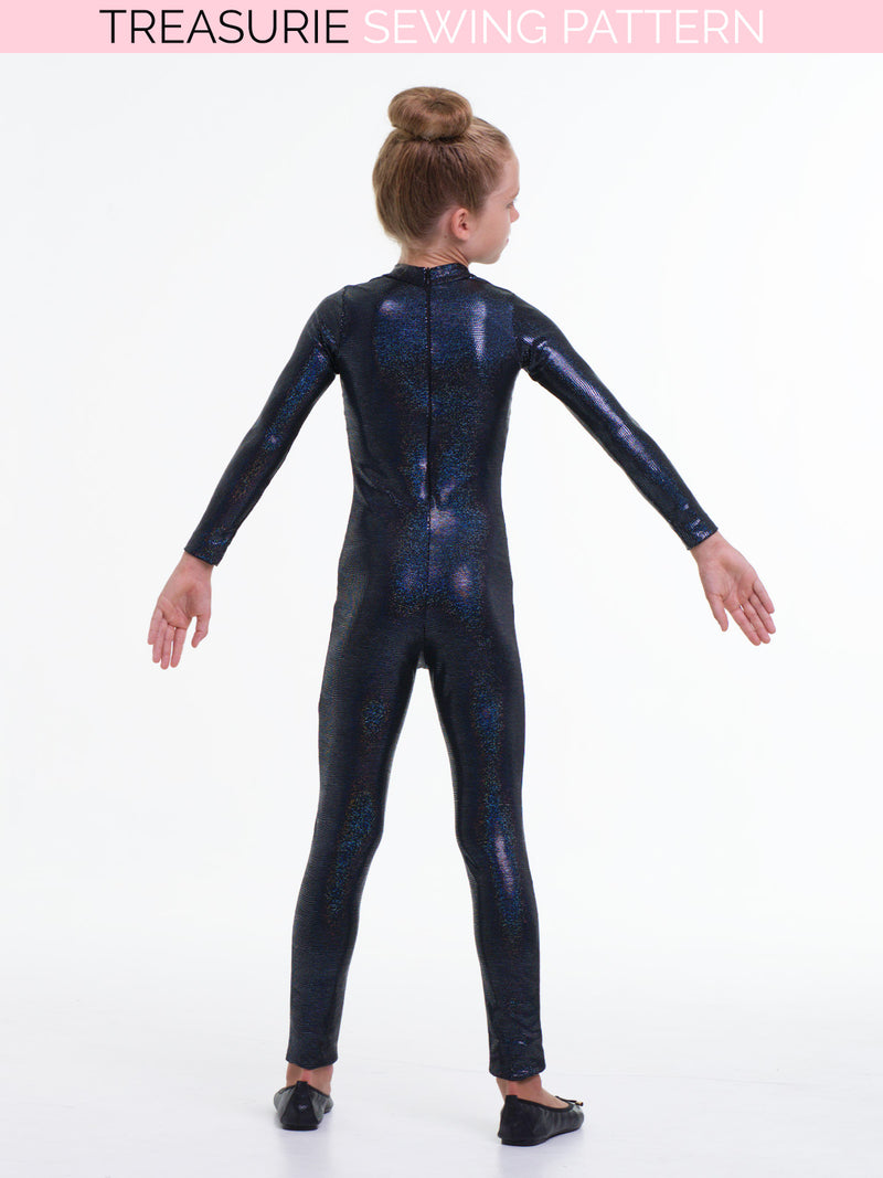 back view of bodysuit pattern for girls