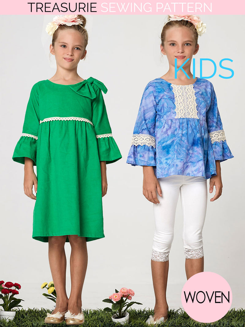 girls dress and top sewing pattern