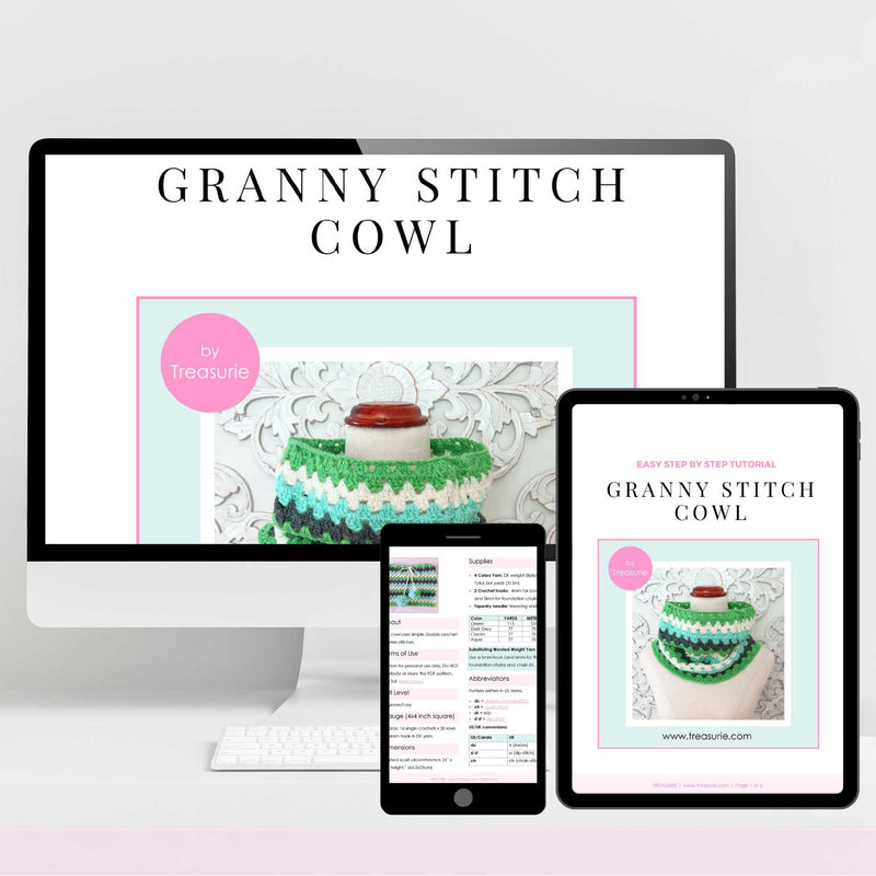 Granny Stitch Cowl Crochet Pattern PDF