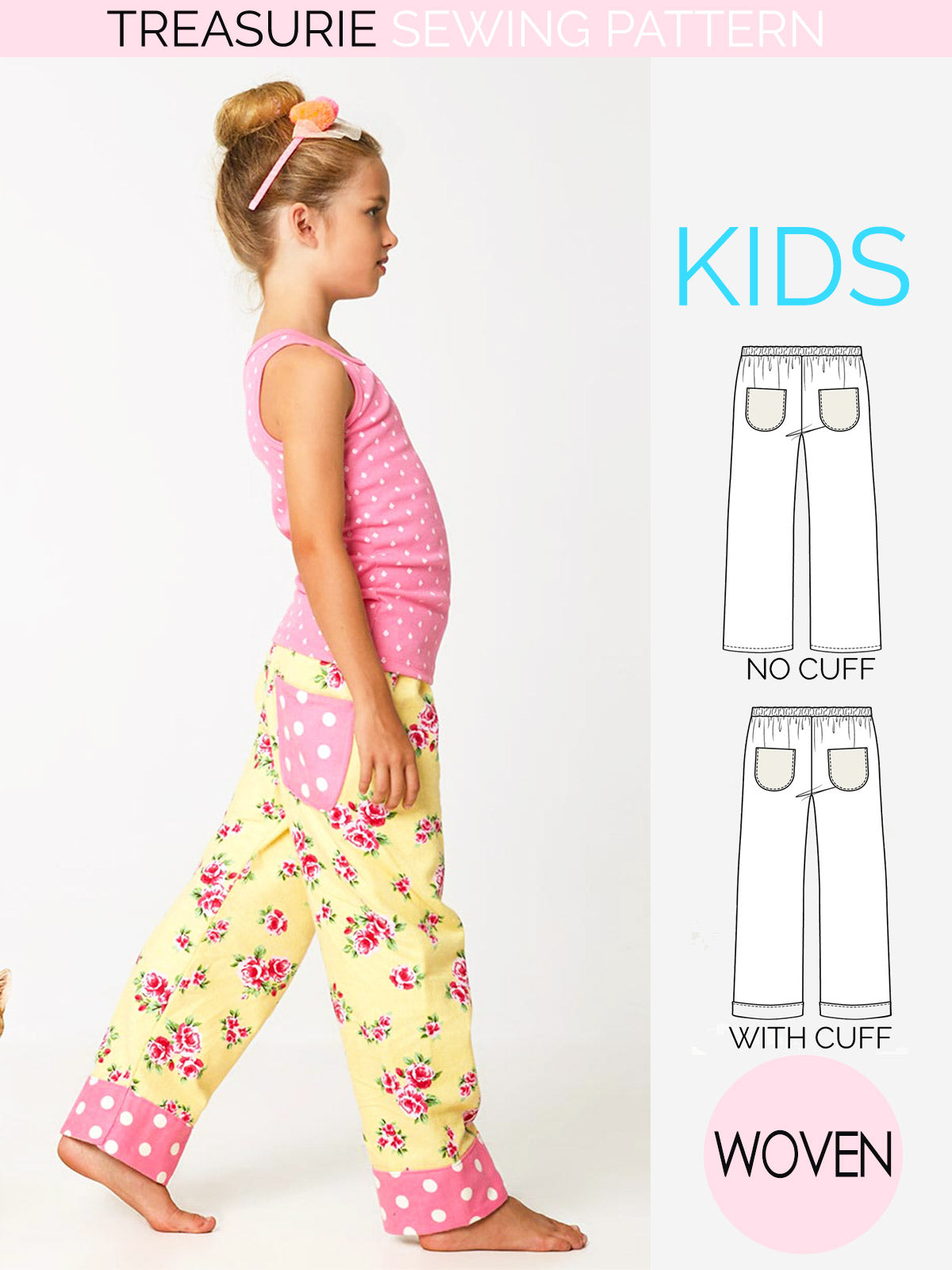 kids pajama pants sewing pattern