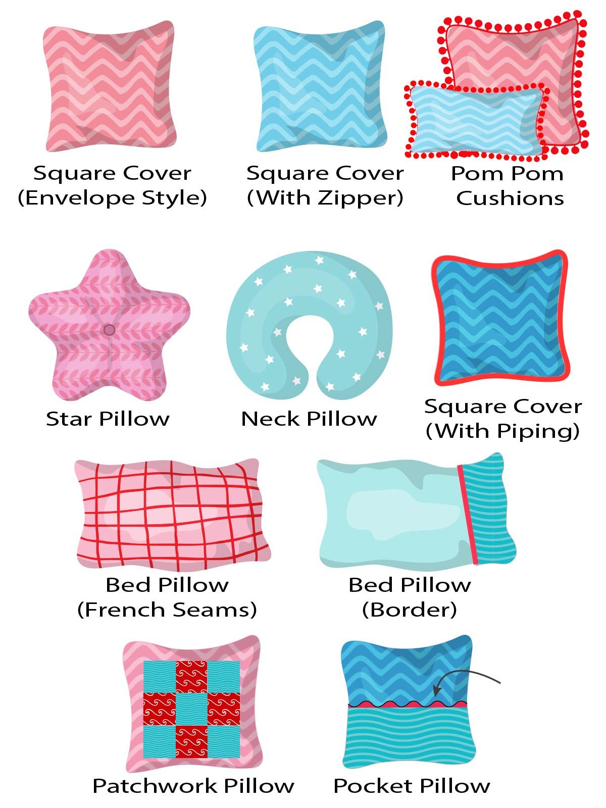 Net Pillow Pattern 10 Pillow Sewing Patterns – TREASURIE