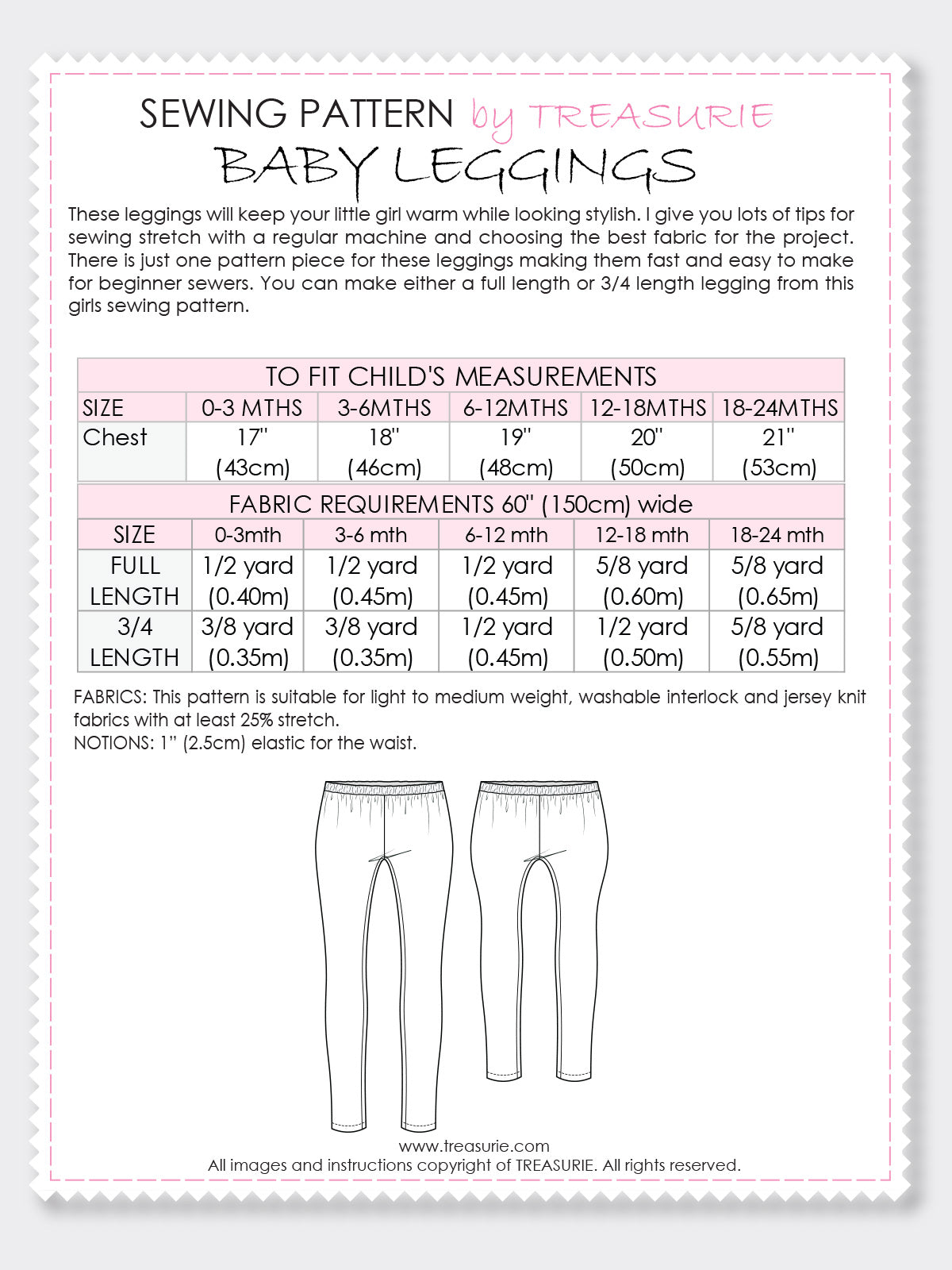 Leggings - SIMPLE Baby Pattern (0-24 Months)