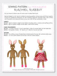 RACHEL - Rabbit Toy Sewing Pattern (T1201)