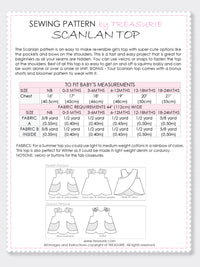 SCANLAN - BABY Top & Bloomers Pattern  (0-24 Months)