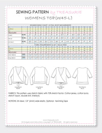 WRAP TOP - Womens - Stretch Pattern (W45-L)