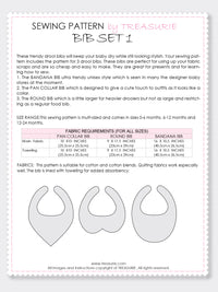 (BIB1) Baby Bib Pattern, Bandana Bib (0-24M)