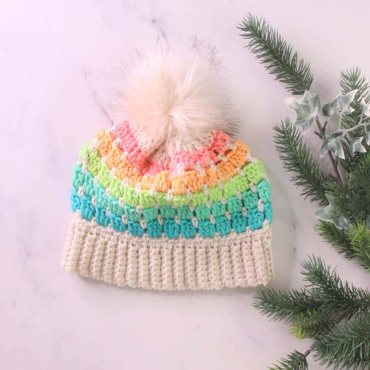 Rainbow Beanie Crochet Pattern – TREASURIE display picture 3