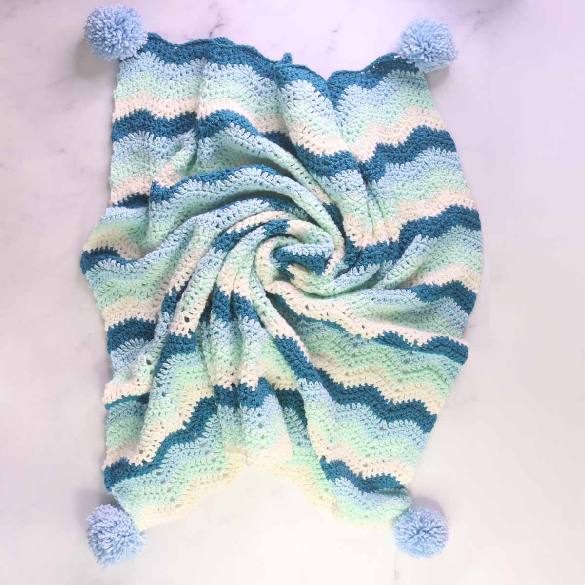 Ripple stitch blanket crochet pattern PDF