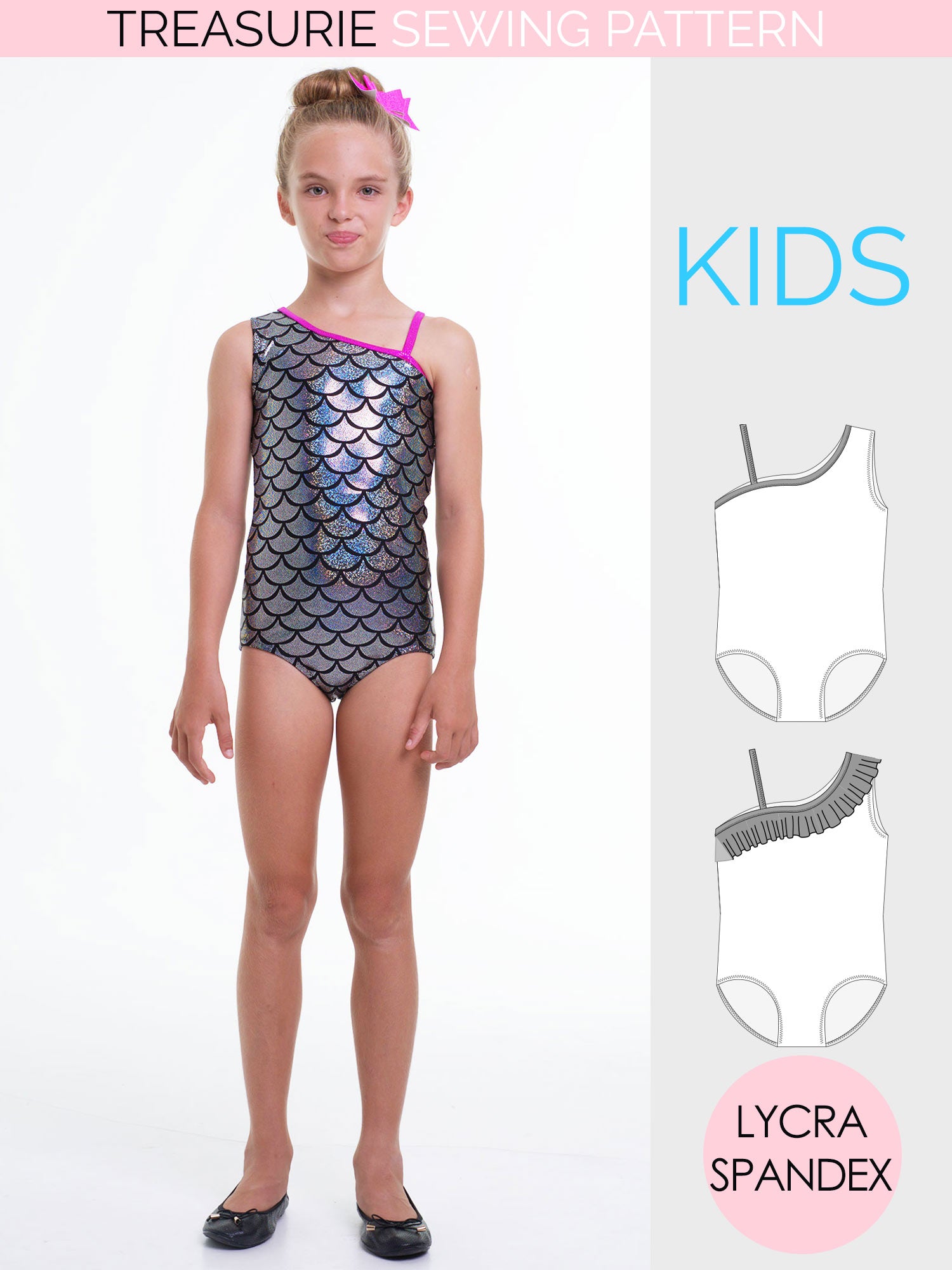 Leotard Patterns, Swimsuit Patterns - LEOTARD #13 - Girls Asymmetrical ...