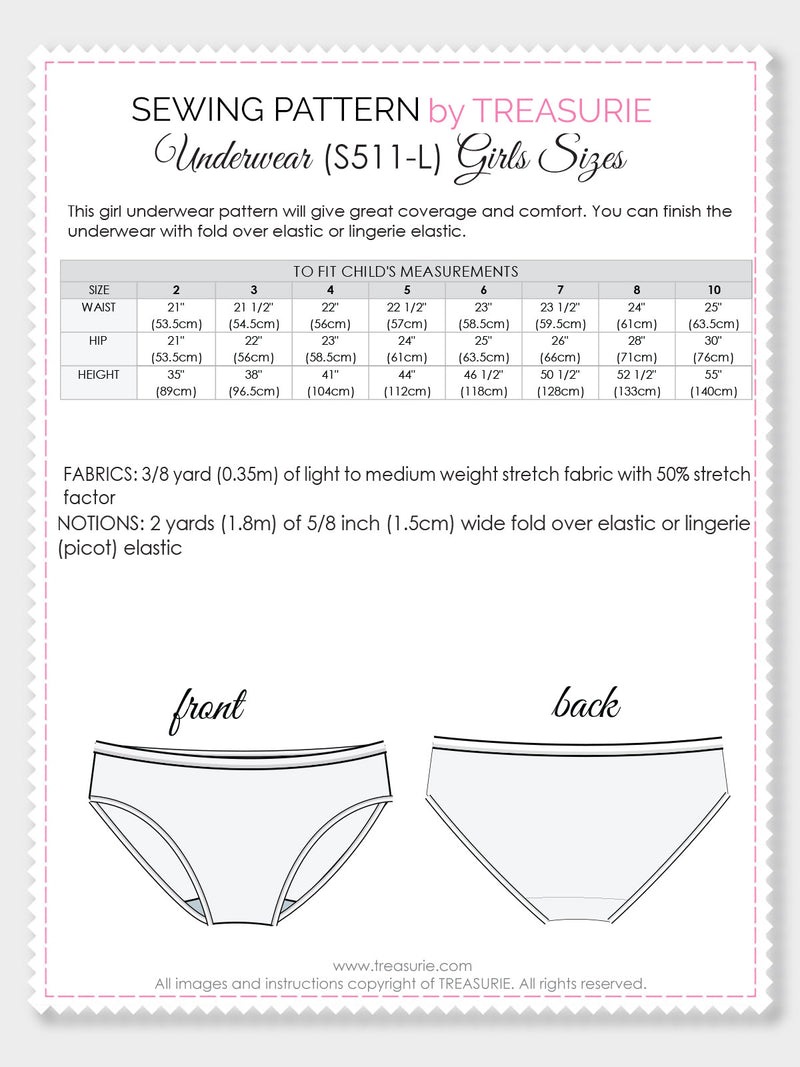 Underwear Sewing Pattern With Picture Tutorial Undies Panties Girls  Underwear 9 Mo to 6 Years Unisex Beginner Friendly Pattern -  Canada