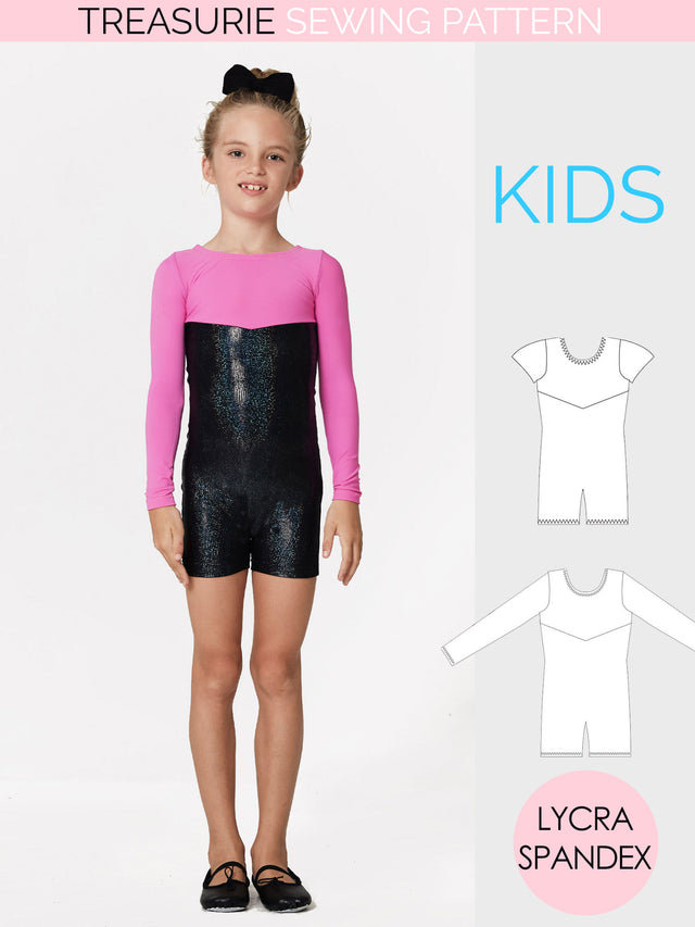 Leotard Patterns, Unitard Patterns - UNITARD #1 Short/Long Sleeve ...