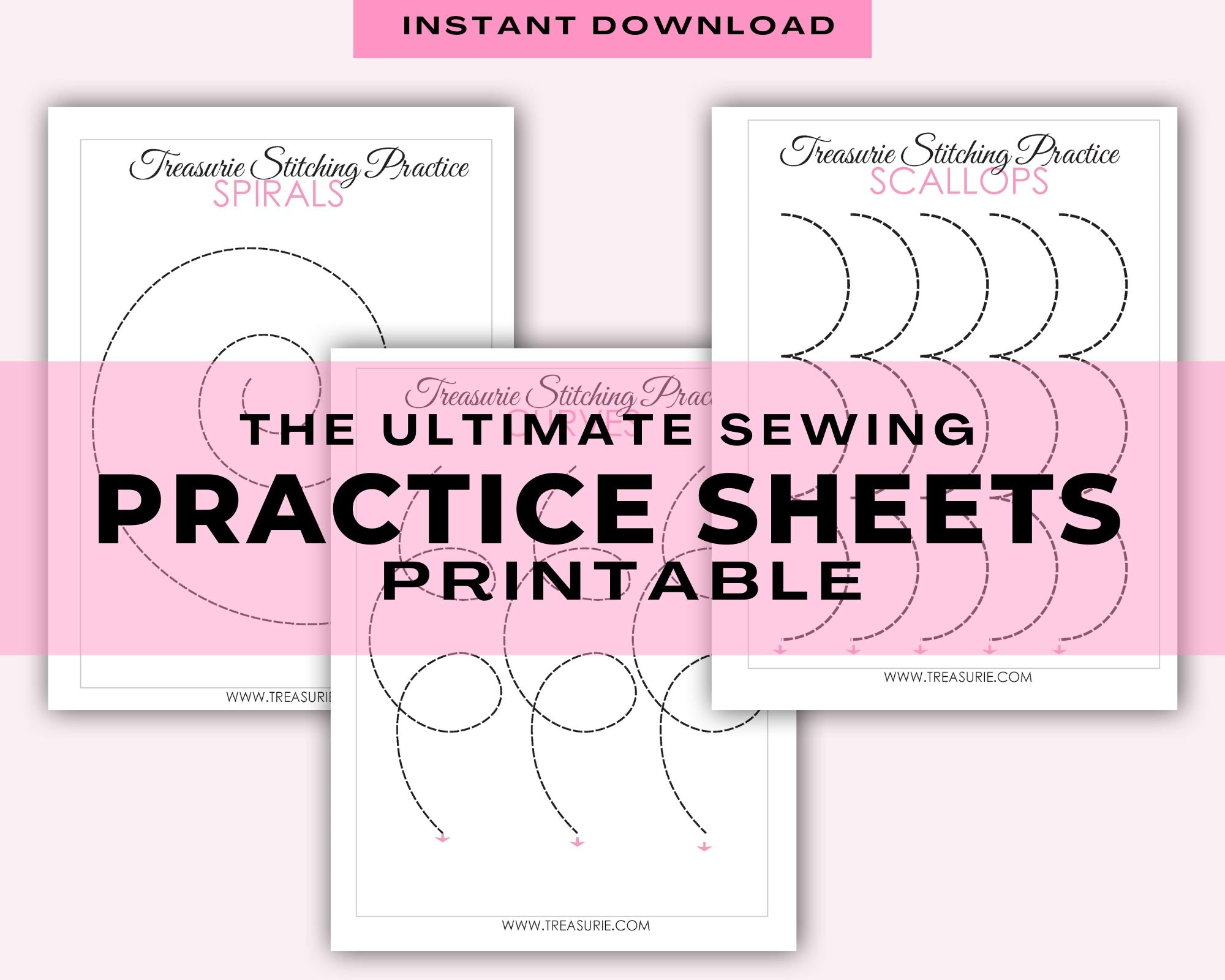 Sewing Practice Sheets – Printable Beginner Sewing Worksheets