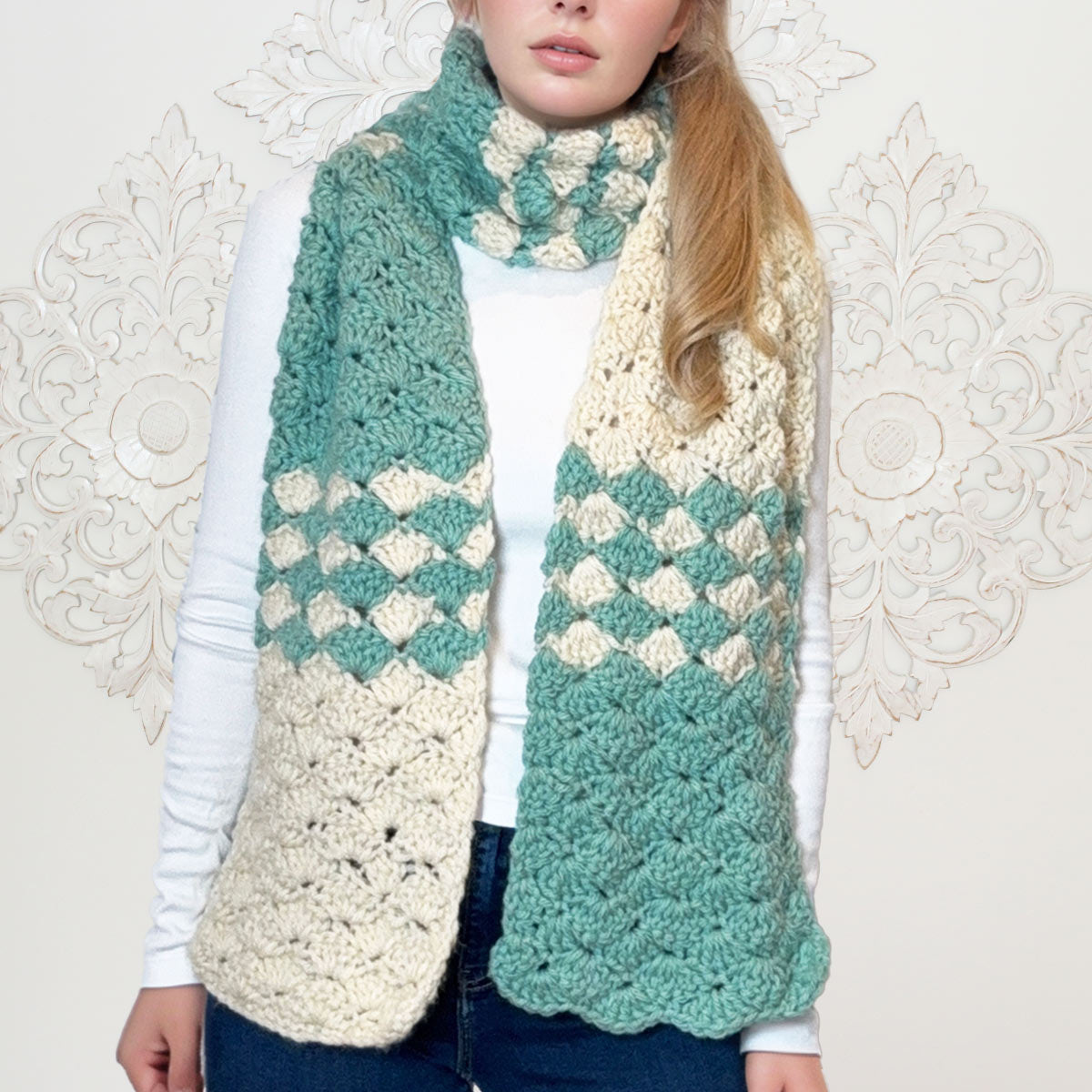 shell stitch scarf pattern