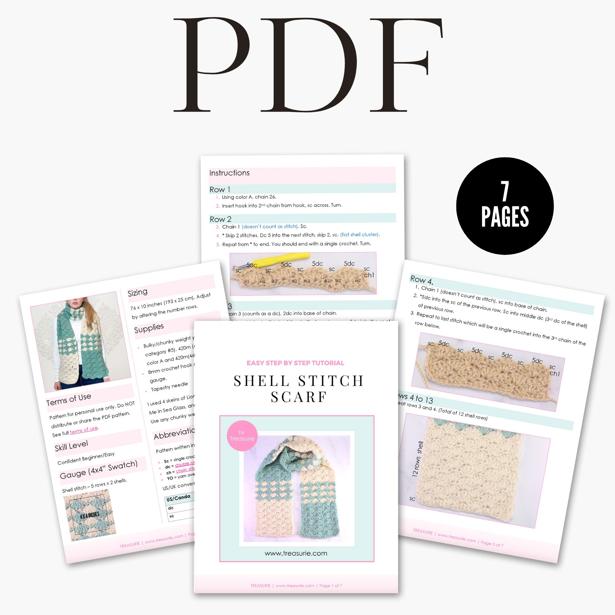 Shell Scarf Crochet Pattern – TREASURIE