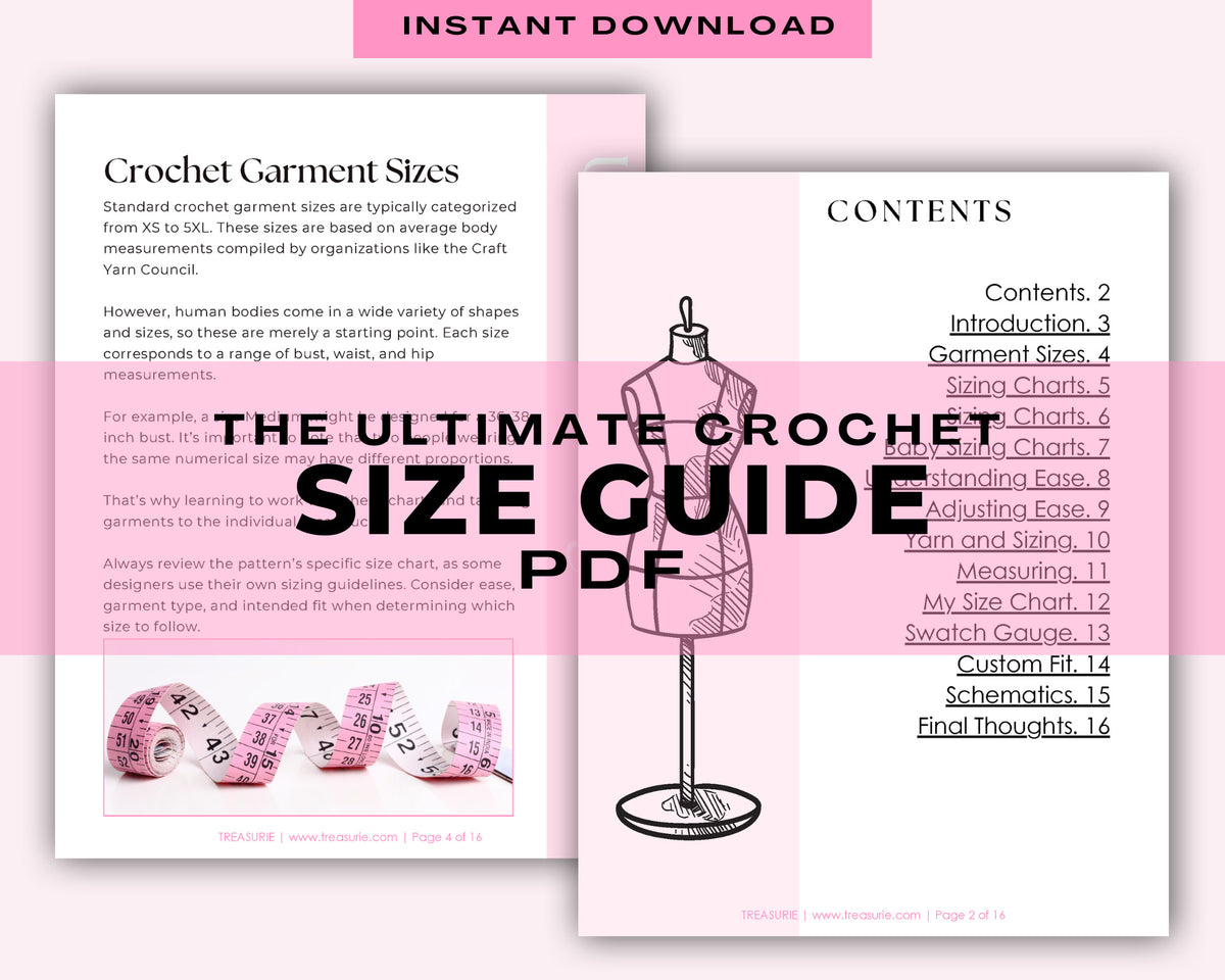 Crochet Garment Sizing Guide – TREASURIE