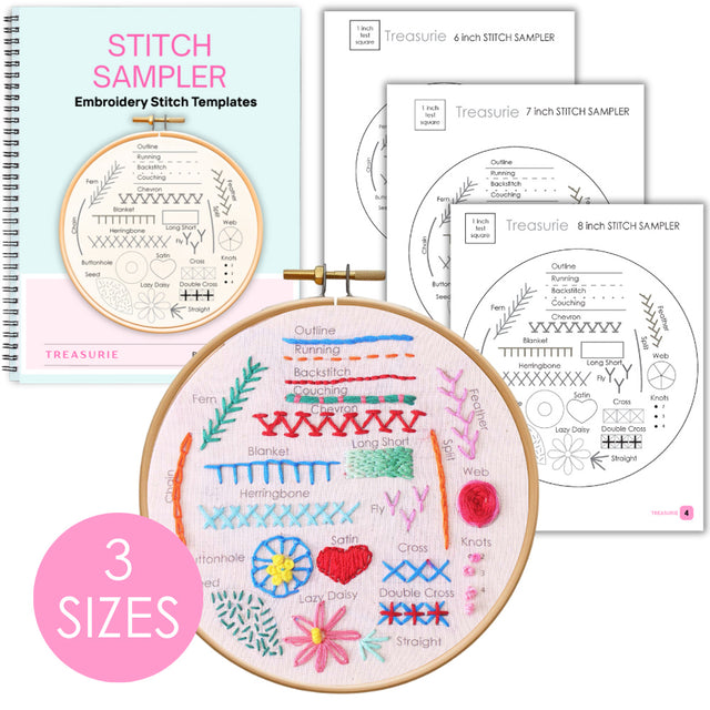 Sampler Stich Stitch Sampler - Embroidery Course Add On – TREASURIE