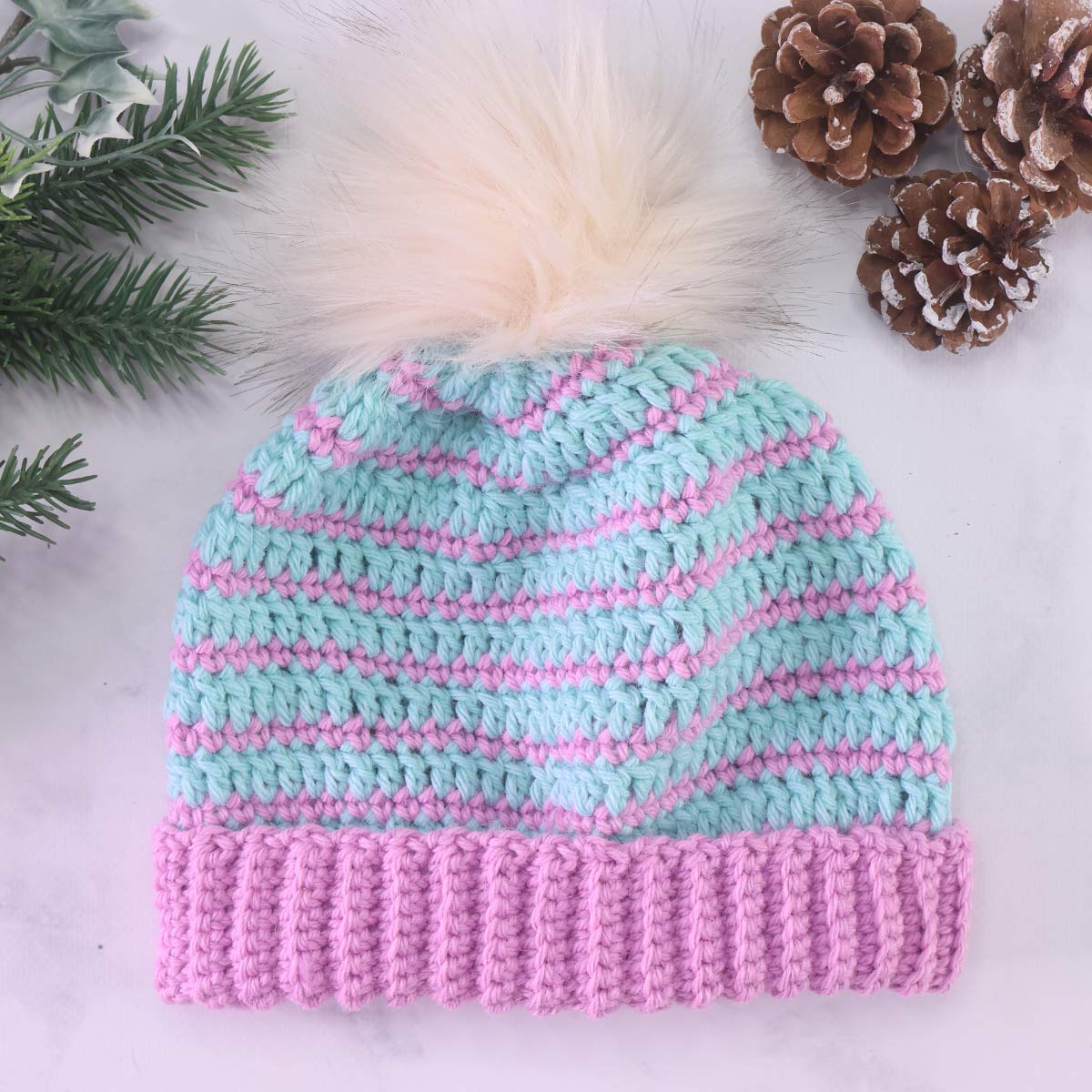 striped crochet beanie pattern