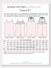 girls unitard sewing pattern