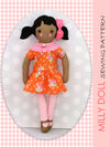 fabric doll pattern, rag doll pattern MILLY