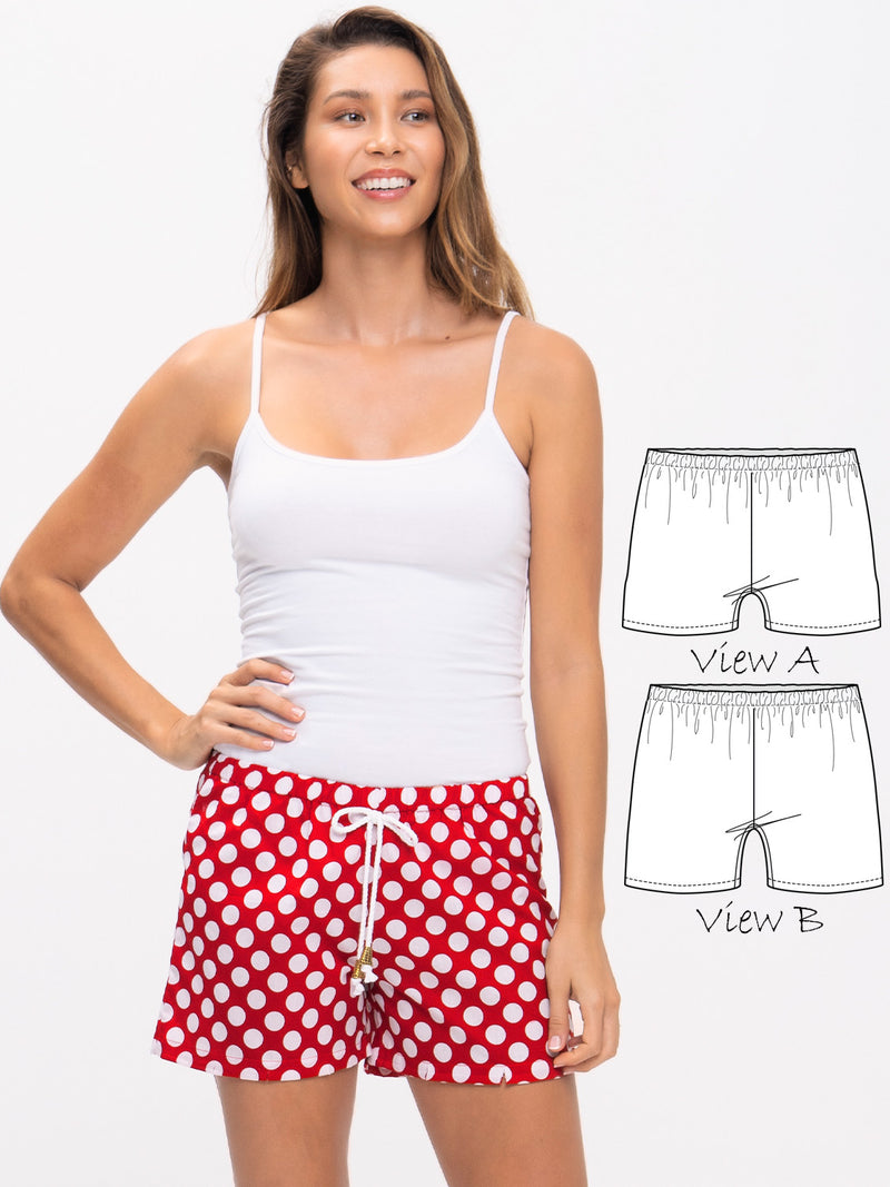 Polka Dot Womens Sleep Shorts with Drawstring Pajamas Shorts for Women  Boxer Shorts for Running at  Women's Clothing store