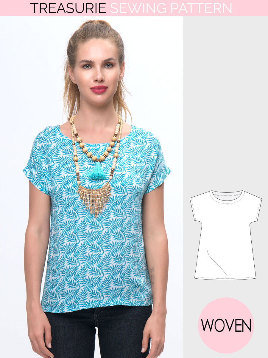 Womens Cap Sleeve Top Pattern TREASURIE