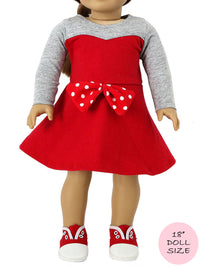 18" doll clothes patterns - ELISE DRESS (D1306)