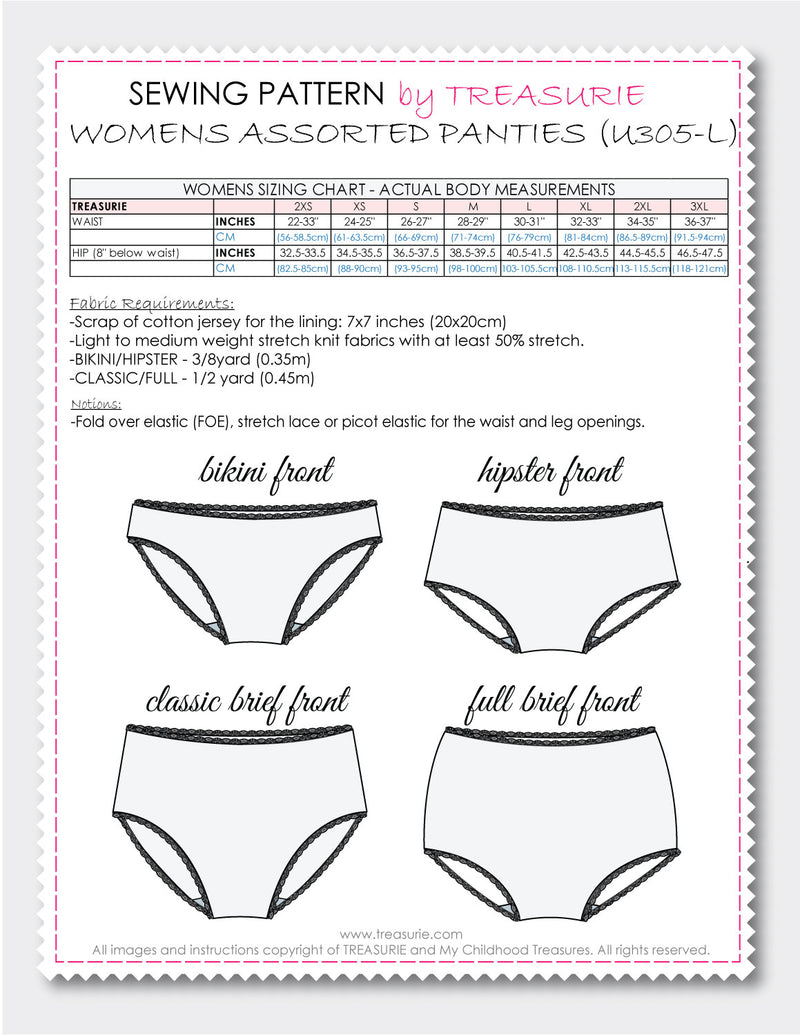 Thread Faction 202 Ladies Underwear Knickers Panties PDF Sewing