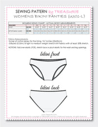 bikini panties pattern, sewing pattern