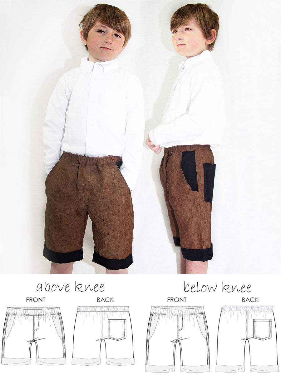 Boys Cuff Shorts Sewing Pattern – TREASURIE