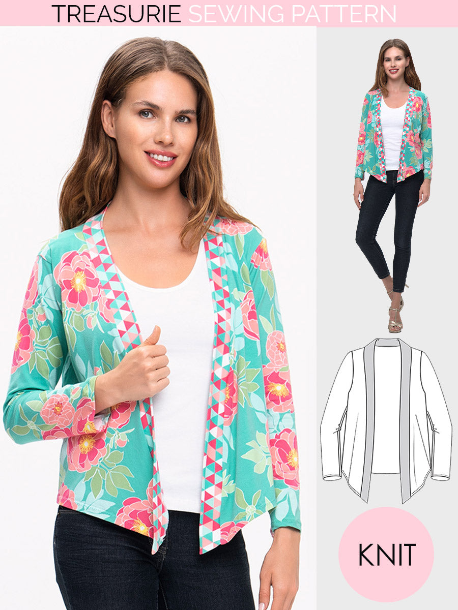 Stretch Cardigan Sewing Pattern TREASURIE