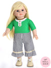 18 inch doll clothes patterns - FREE Retro doll T-shirt pattern (D1308)