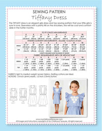 TIFFANY - Girls Dress Pattern, Top Sewing Pattern